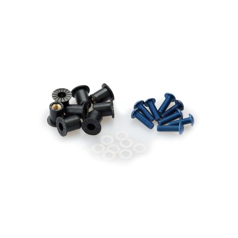 Kit de vis anodisees Puig M5 pour pare-brise couleur bleue