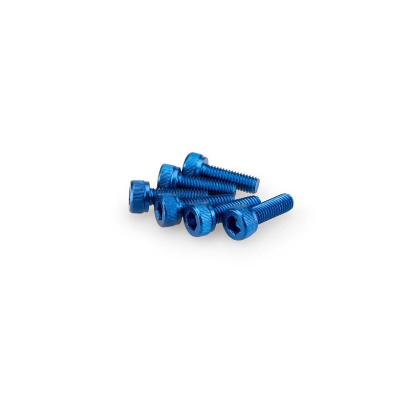 Kit de tornillos Puig anodizados m5 para parabrisas color azul
