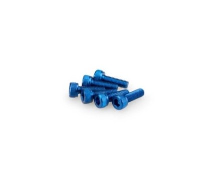PUIG BLUE ANODIZED SCREWS KIT - COD. 0146A - Cylindrical head, hexagon socket. Blister of 6 pieces. Size M5 x 15mm.