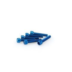 PUIG BLUE ANODIZED SCREWS KIT - COD. 0258A - Cylindrical head, hexagon socket. Blister of 6 pieces. Size M6 x 30mm.