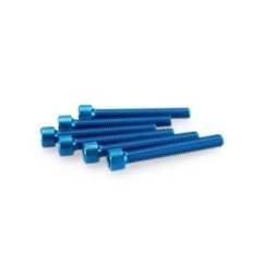 PUIG BLUE ANODIZED SCREWS KIT - COD. 0370A - Cylindrical head, hexagon socket. Blister of 6 pieces. Size M6 x 45mm.