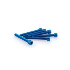 PUIG BLUE ANODIZED SCREWS KIT - COD. 0421A - Cylindrical head, hexagon socket. Blister of 6 pieces. Size M6 x 50mm.
