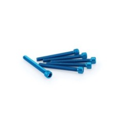 PUIG BLUE ANODIZED SCREWS KIT - COD. 0446A - Cylindrical head, hexagon socket. Blister of 6 pieces. Size M6 x 55mm.