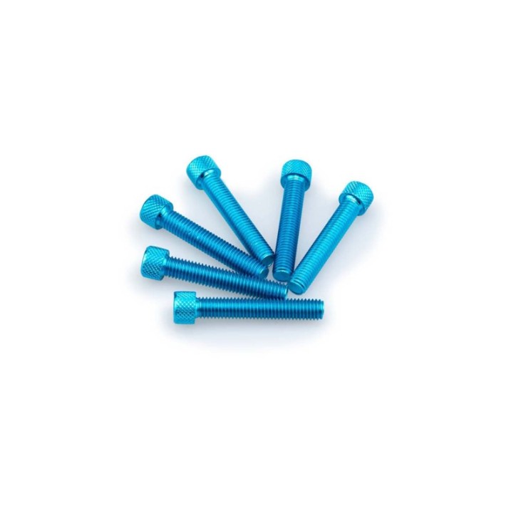 PUIG BLUE ANODIZED SCREWS KIT - COD. 0516A - Cylindrical head, hexagon socket. Blister of 6 pieces. Size M8 x 45mm.
