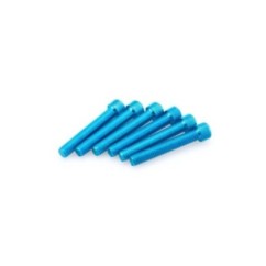 PUIG BLUE ANODIZED SCREWS KIT - COD. 0524A - Cylindrical head, hexagon socket. Blister of 6 pieces. Size M8 x 50mm.