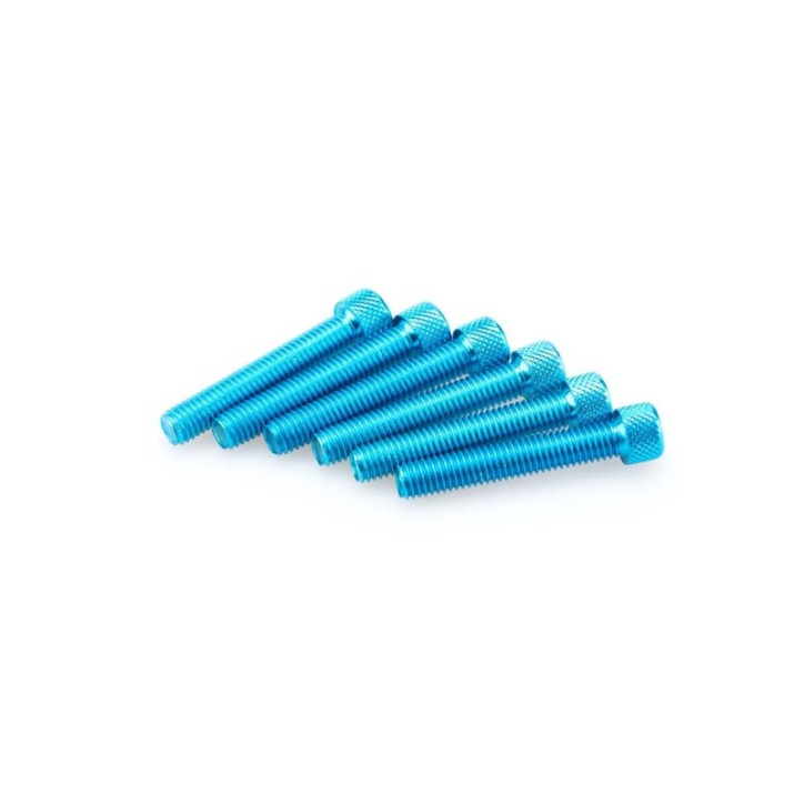 PUIG BLUE ANODIZED SCREWS KIT - COD. 0540A - Cylindrical head, hexagon socket. Blister of 6 pieces. Size M8 x 55mm.