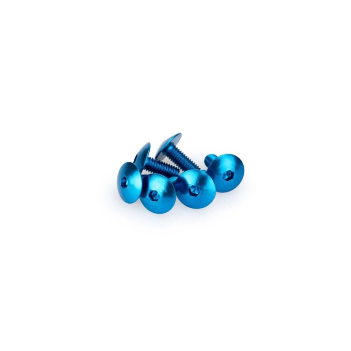 PUIG BLUE ANODIZED SCREWS KIT - COD. 0611A - Round head, hexagon socket. Blister of 6 pieces. Size M6 x 15mm.