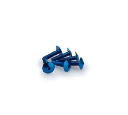 PUIG BLUE ANODIZED SCREWS KIT - COD. 0689A - Round head, hexagon socket. Blister of 6 pieces. Size M6 x 25mm.