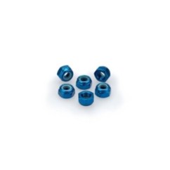 PUIG BLUE ANODIZED SCREWS KIT - COD. 0735A - Self-locking anodized aluminum nuts. Blister of 6 pieces. Size M5.