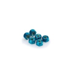 PUIG BLUE ANODIZED SCREWS KIT - COD. 0832A - Self-locking anodized aluminum nuts. Blister of 6 pieces. Size M8.