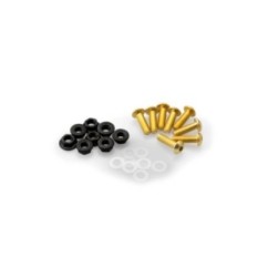 PUIG YELLOW ANODIZED SCREWS KIT - COD. 0956G - Round head, hexagon socket, with nuts. Blister of 8 pieces. Size M5.