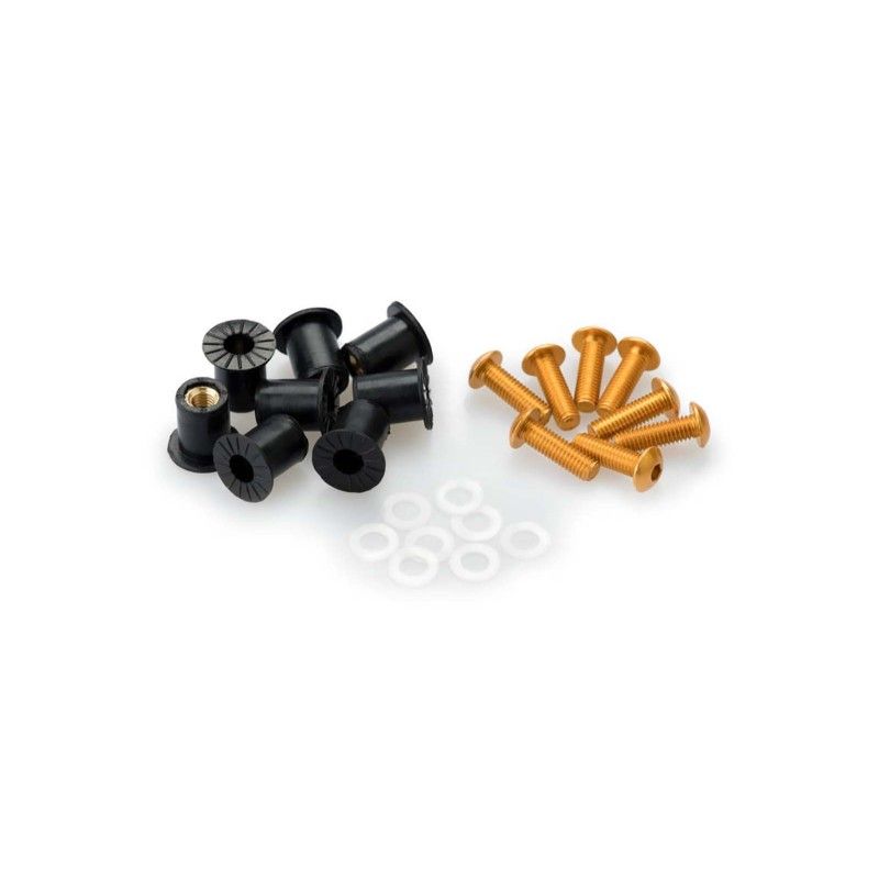 Kit de tornillos anodizados Puig M5 para parabrisas color amarillo