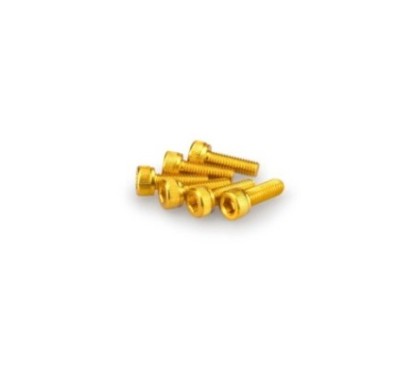 PUIG YELLOW ANODIZED SCREWS KIT - COD. 0146G - Cylindrical head, hexagon socket. Blister of 6 pieces. Size M5 x 15mm.