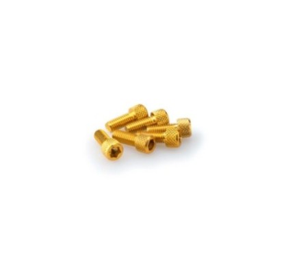 PUIG YELLOW ANODIZED SCREWS KIT - COD. 0363G - Cylindrical head, hexagon socket. Blister of 6 pieces. Size M6 x 15mm.