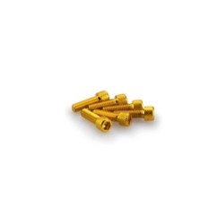 PUIG YELLOW ANODIZED SCREWS KIT - COD. 0364G - Cylindrical head, hexagon socket. Blister of 6 pieces. Size M6 x 20mm.