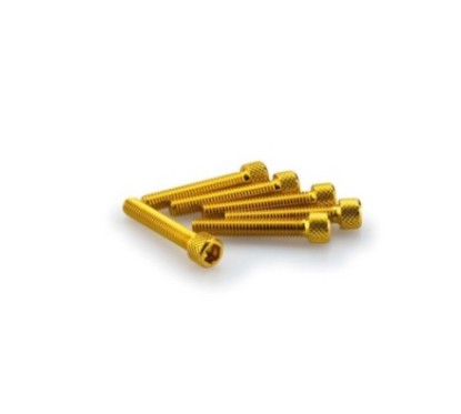 PUIG YELLOW ANODIZED SCREWS KIT - COD. 0346G - Cylindrical head, hexagon socket. Blister of 6 pieces. Size M6 x 35mm.