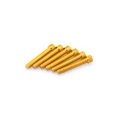 PUIG YELLOW ANODIZED SCREWS KIT - COD. 0524G - Cylindrical head, hexagon socket. Blister of 6 pieces. Size M8 x 50mm.