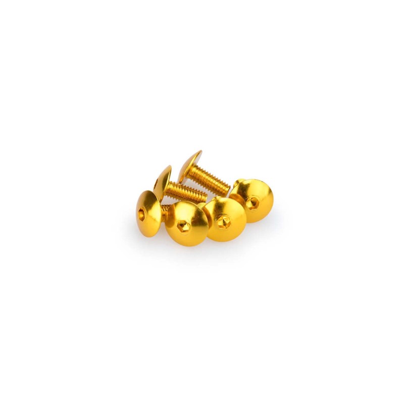 PUIG YELLOW ANODIZED SCREWS KIT - COD. 0611G - Round head, hexagon socket. Blister of 6 pieces. Size M6 x 15mm.