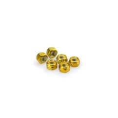 PUIG YELLOW ANODIZED SCREWS KIT - COD. 0832G - Self-locking anodized aluminum nuts. Blister of 6 pieces. Size M8.