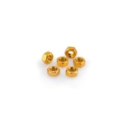 PUIG YELLOW ANODIZED SCREWS KIT - COD. 0764G - Anodized aluminum nuts. Blister of 6 pieces. Size M6.
