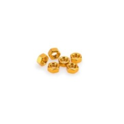PUIG YELLOW ANODIZED SCREWS KIT - COD. 0863G - Anodized aluminum nuts. Blister of 6 pieces. Size M8.