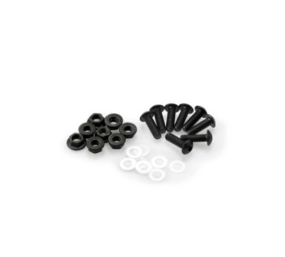 PUIG BLACK ANODIZED SCREW KIT - COD. 0956N - Round head, hexagon socket, with nuts. Blister of 8 pieces. Size M5.