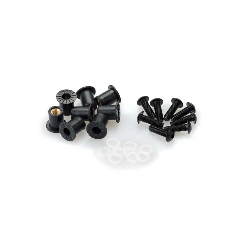 Kit de vis anodisees Puig M5 pour pare-brise couleur noire