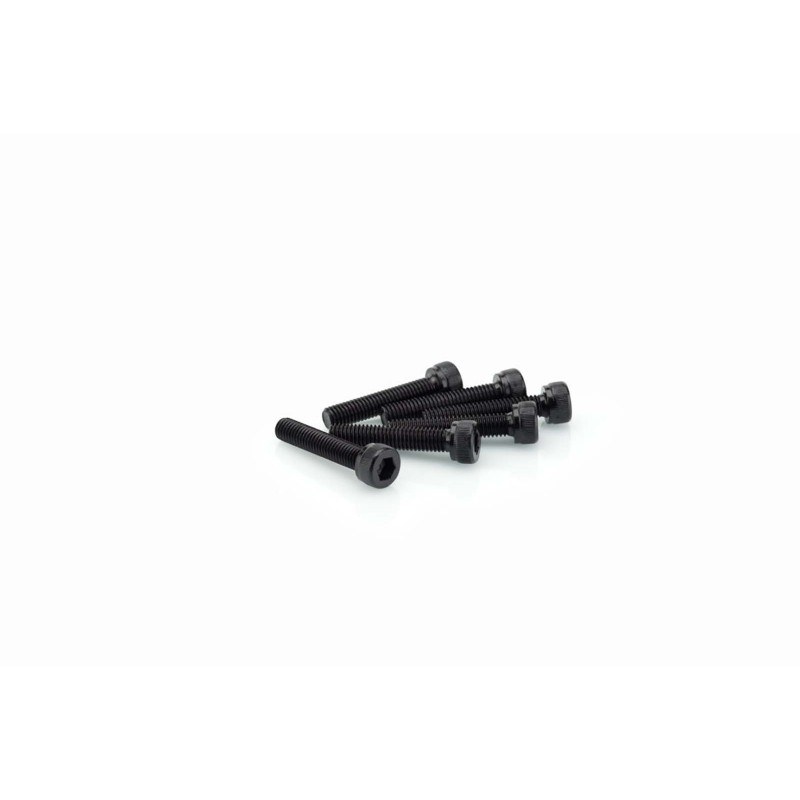 PUIG BLACK ANODIZED SCREW KIT - COD. 0185N - Cylindrical head, hexagon socket. Blister of 6 pieces. Size M5 x 25mm.