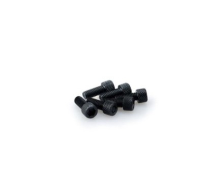 PUIG BLACK ANODIZED SCREW KIT - COD. 0363N - Cylindrical head, hexagon socket. Blister of 6 pieces. Size M6 x 15mm.