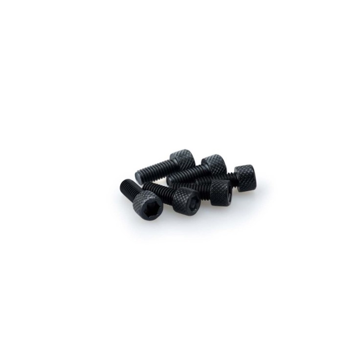 PUIG BLACK ANODIZED SCREW KIT - COD. 0363N - Cylindrical head, hexagon socket. Blister of 6 pieces. Size M6 x 15mm.