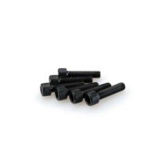 PUIG BLACK ANODIZED SCREW KIT - COD. 0544N - Cylindrical head, hexagon socket. Blister of 6 pieces. Size M6 x 25mm.