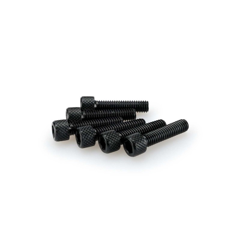 PUIG KIT DE TORNILLOS ANODIZADOS NEGRO - COD. 0544N - Cabeza cilIndrica, casquillo hexagonal. BlIster de 6 piezas. TamaNo M6 x 2