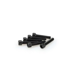 PUIG BLACK ANODIZED SCREW KIT - COD. 0258N - Cylindrical head, hexagon socket. Blister of 6 pieces. Size M6 x 30mm.