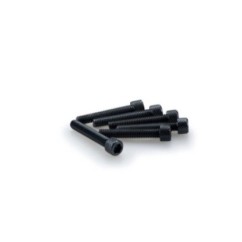 PUIG BLACK ANODIZED SCREW KIT - COD. 0346N - Cylindrical head, hexagon socket. Blister of 6 pieces. Size M6 x 35mm.