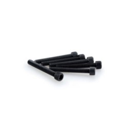 PUIG BLACK ANODIZED SCREW KIT - COD. 0370N - Cylindrical head, hexagon socket. Blister of 6 pieces. Size M6 x 45mm.
