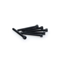 PUIG BLACK ANODIZED SCREW KIT - COD. 0446N - Cylindrical head, hexagon socket. Blister of 6 pieces. Size M6 x 55mm.