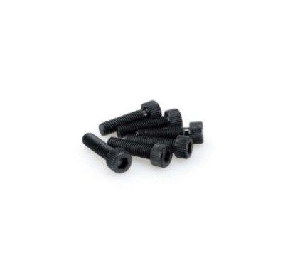 PUIG BLACK ANODIZED SCREW KIT - COD. 0473N - Cylindrical head, hexagon socket. Blister of 6 pieces. Size M8 x 30mm.