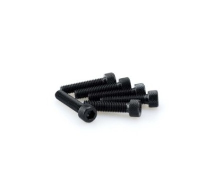 PUIG BLACK ANODIZED SCREW KIT - COD. 0500N - Cylindrical head, hexagon socket. Blister of 6 pieces. Size M8 x 35mm.