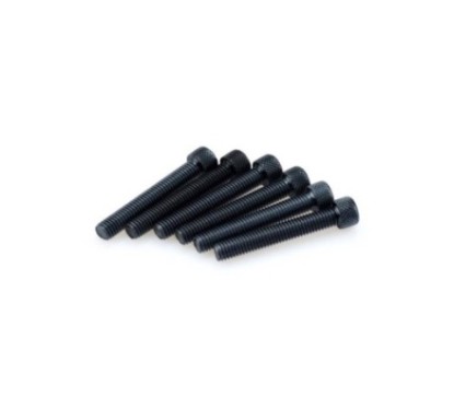 PUIG BLACK ANODIZED SCREW KIT - COD. 0524N - Cylindrical head, hexagon socket. Blister of 6 pieces. Size M8 x 50mm.