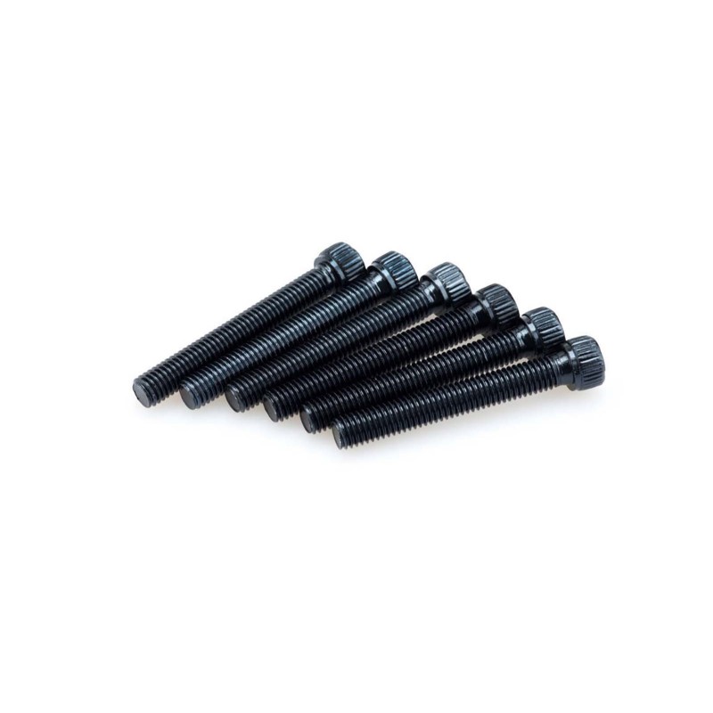 PUIG BLACK ANODIZED SCREW KIT - COD. 0540N - Cylindrical head, hexagon socket. Blister of 6 pieces. Size M8 x 55mm.
