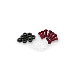 PUIG RED ANODIZED SCREWS KIT - COD. 0956R - Round head, hexagon socket, with nuts. Blister of 8 pieces. Size M5.
