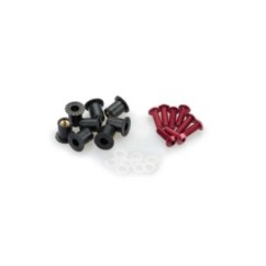 PUIG RED ANODIZED SCREWS KIT - COD. 0957R - Round head, hexagon socket, with Silent Block. Blister of 8 pieces. Size M5.