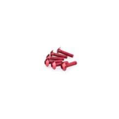 PUIG RED ANODIZED SCREWS KIT - COD. 0146R - Cylindrical head, hexagon socket. Blister of 6 pieces. Size M5 x 15mm.