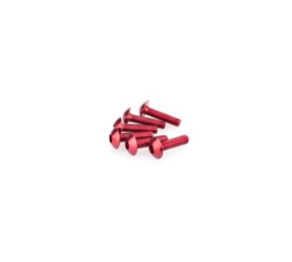 PUIG RED ANODIZED SCREWS KIT - COD. 0146R - Cylindrical head, hexagon socket. Blister of 6 pieces. Size M5 x 15mm.