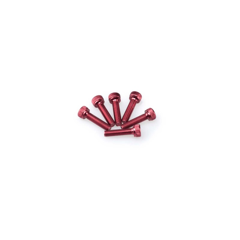 Kit de tornillos anodizados Puig M5 para parabrisas color rojo