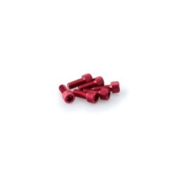 PUIG RED ANODIZED SCREWS KIT - COD. 0363R - Cylindrical head, hexagon socket. Blister of 6 pieces. Size M6 x 15mm.