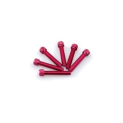 PUIG RED ANODIZED SCREWS KIT - COD. 0516R - Cylindrical head, hexagon socket. Blister of 6 pieces. Size M8 x 45mm.