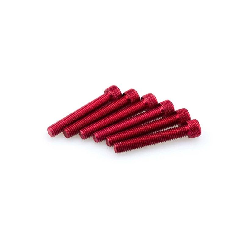 Kit de tornillos anodizados Puig M8 para parabrisas color rojo