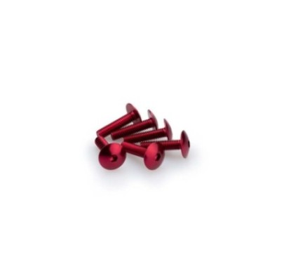 PUIG RED ANODIZED SCREWS KIT - COD. 0689R - Round head, hexagon socket. Blister of 6 pieces. Size M6 x 25mm.