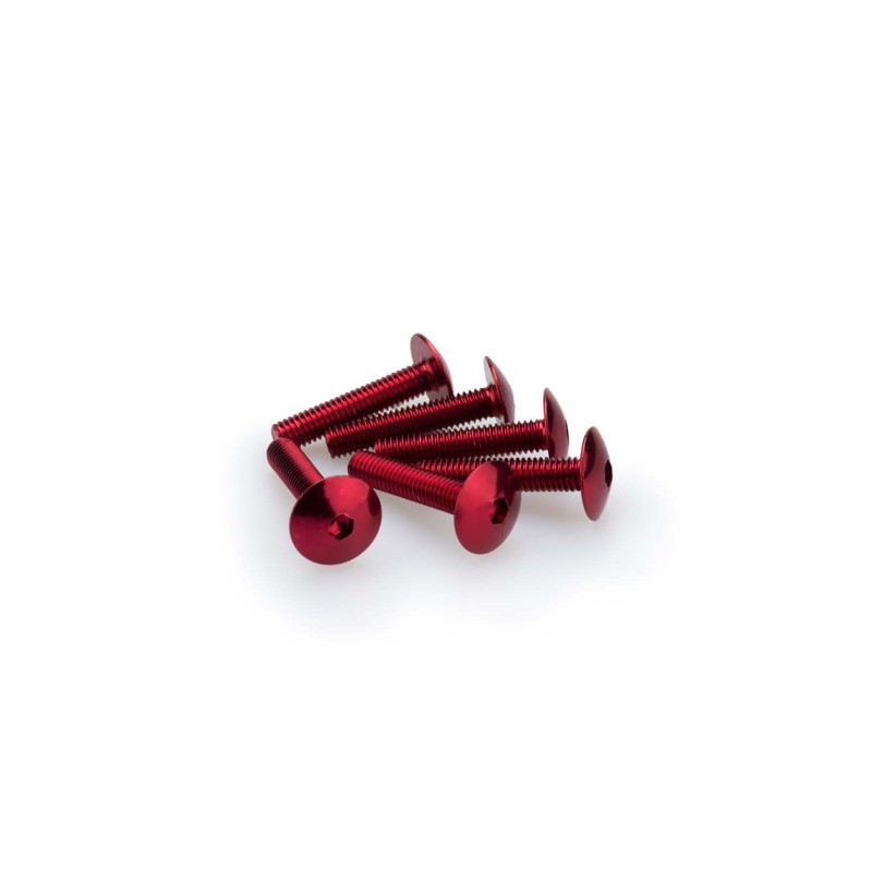 Kit de tornillos anodizados Puig M6 para parabrisas color rojo